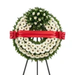 Klasik Beyaz Gerbera Çelenk
