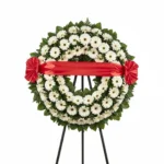 Klasik Beyaz Gerbera Çelenk - Görsel 2