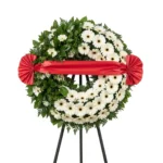 Klasik Beyaz Gerbera Çelenk - Görsel 4